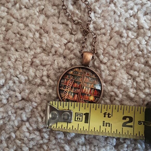 NWOT Library pendant with matching chain necklace - Picture 5 of 5